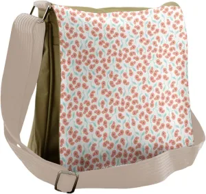 Lunarable Poppy Flower Messenger Bag, Thriving Garden Botany, Unisex Cross-body