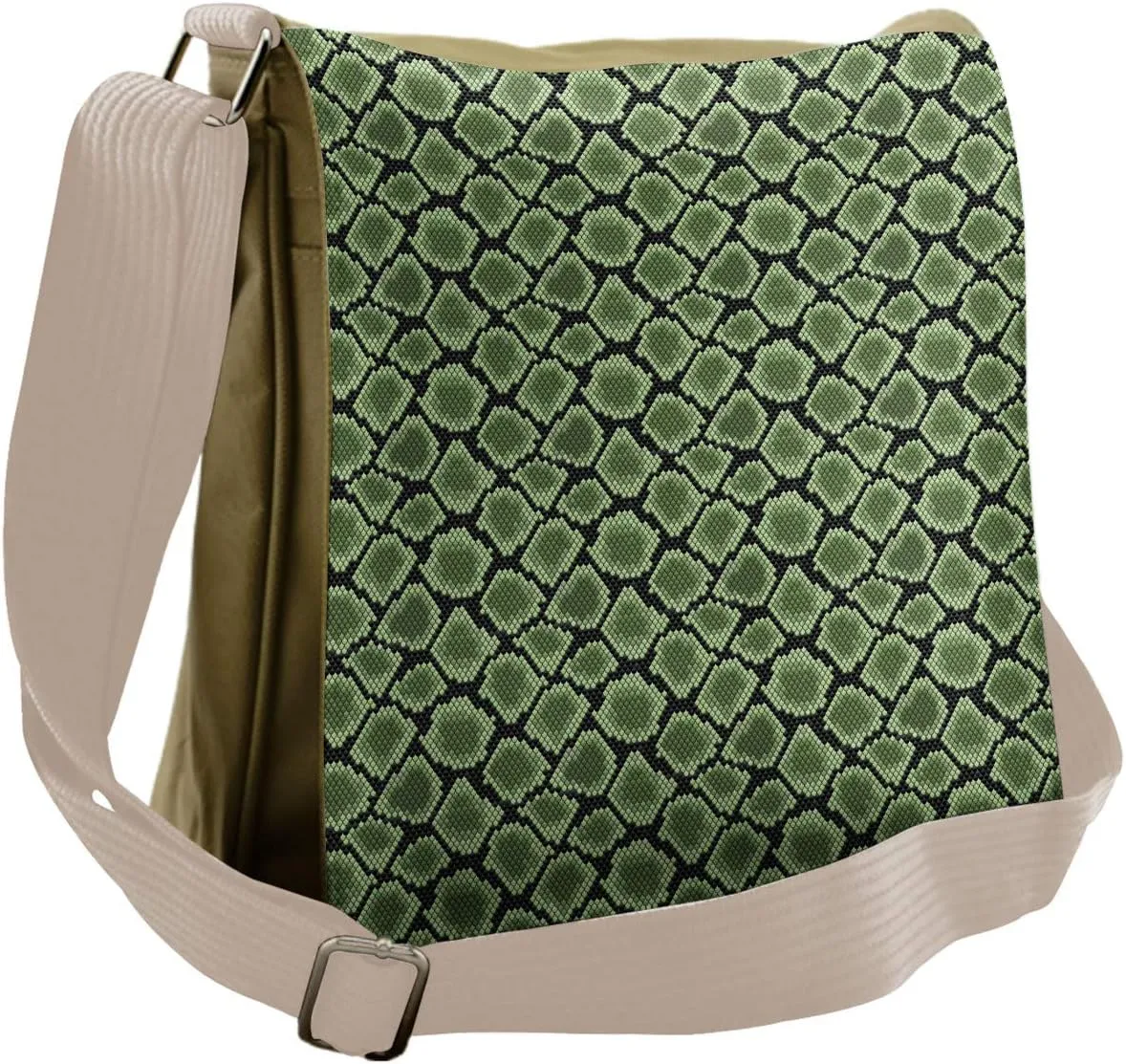 Lunarable Reptile Messenger Bag, Nature Camouflage Inspired, Unisex Cross-body
