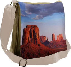 Lunarable USA Messenger Bag, Monument Valley Sandstone Utah, Unisex Cross-body