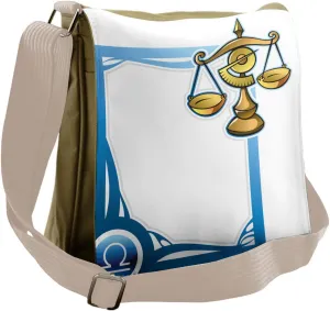 Lunarable Zodiac Libra Messenger Bag, Mythological, Unisex Cross-body