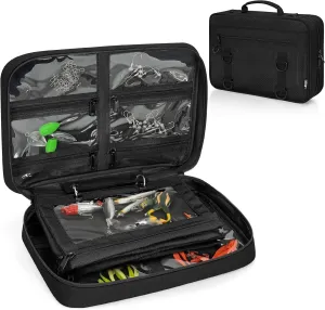 Lure Bag Utility Binder Tackle Bag - with 4 Single Pocket Sleeves and 2 Double Pocket for Lure, Line, Hooks, Sinkers, Single-grid