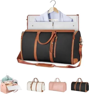 Luschy Travel Bags For Women, Large Capacity Hanging Clothes Travel Bag, Foldable Duffle Bag For Travel (Black)