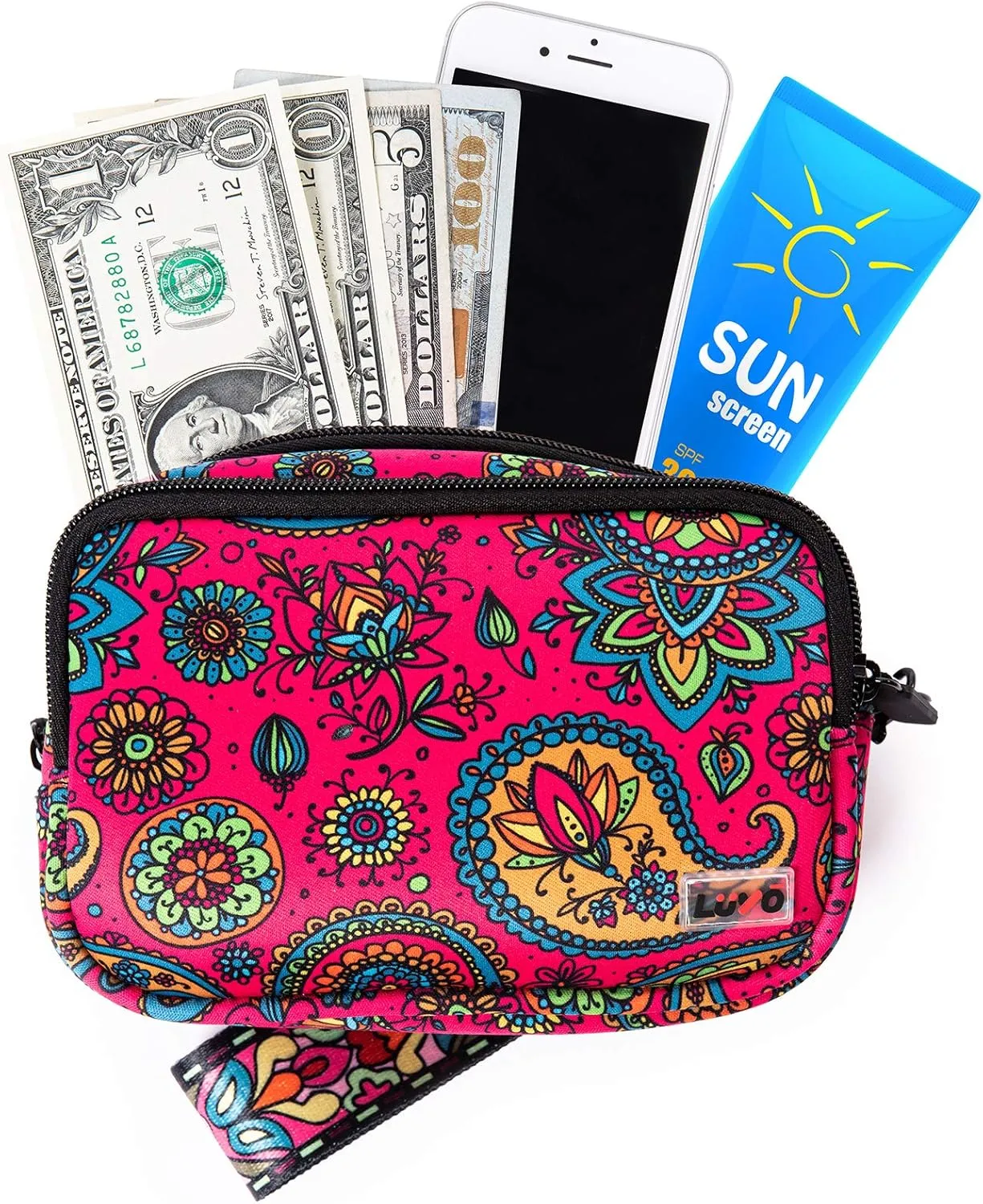 Luvo - Neoprene Mobile Wristlet Clutch Bags - Smartphone Holder Pouch