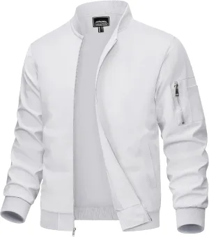 MAGCOMSEN Men's Bomber Jacket Lightweight Casual Windbreaker Spring Fall Zip Up Coat with 5 Pocket