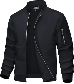 MAGCOMSEN Men's Bomber Jacket Lightweight Casual Windbreaker Spring Fall Zip Up Coat with 5 Pocket