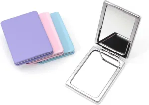 MaGiLL Mirror Makeup Compact Mirror Travel Put in Pocket Mini Cute Portable Square Fold Hand Mirror for Makeup Tools Custom Logo (Color : B) (A)