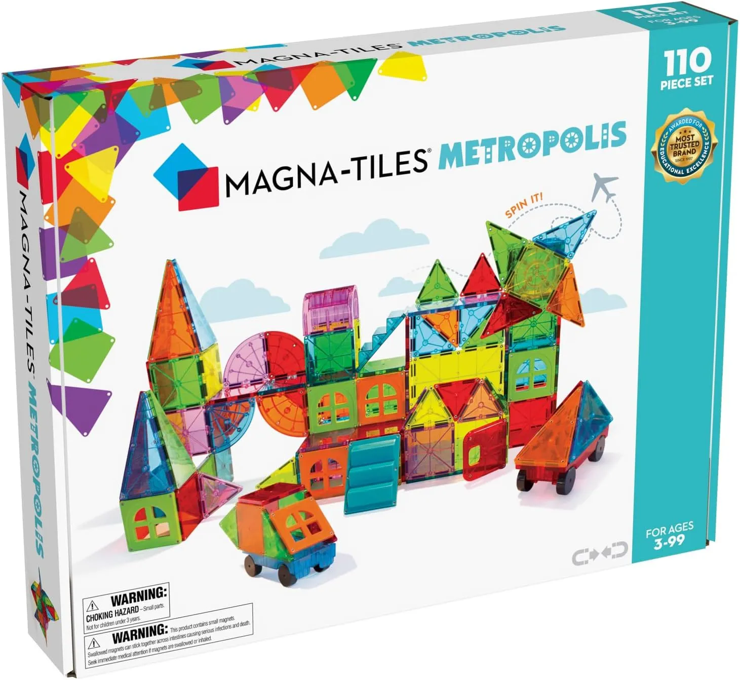 MAGNA-TILES Metropolis 110-Piece Magnetic Construction Set, The ORIGINAL Magnetic Building Brand