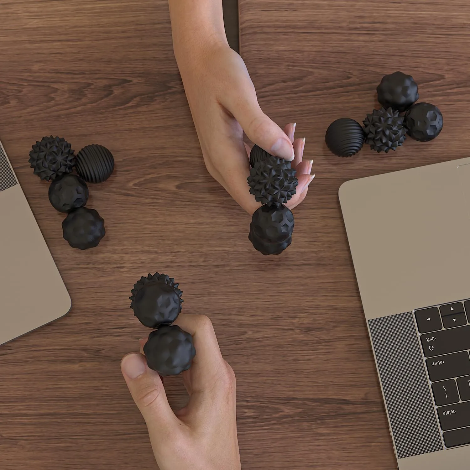 Magnetic Fidget Balls Toys, 8Pcs Silicone Sensory Stress Relief Toys for Adults & Teens with Autism, ADHD, Anxiety, Quiet Executive Desk Fidget Magnets Ball, Stocking Stuffers for Womens Mens Gifts