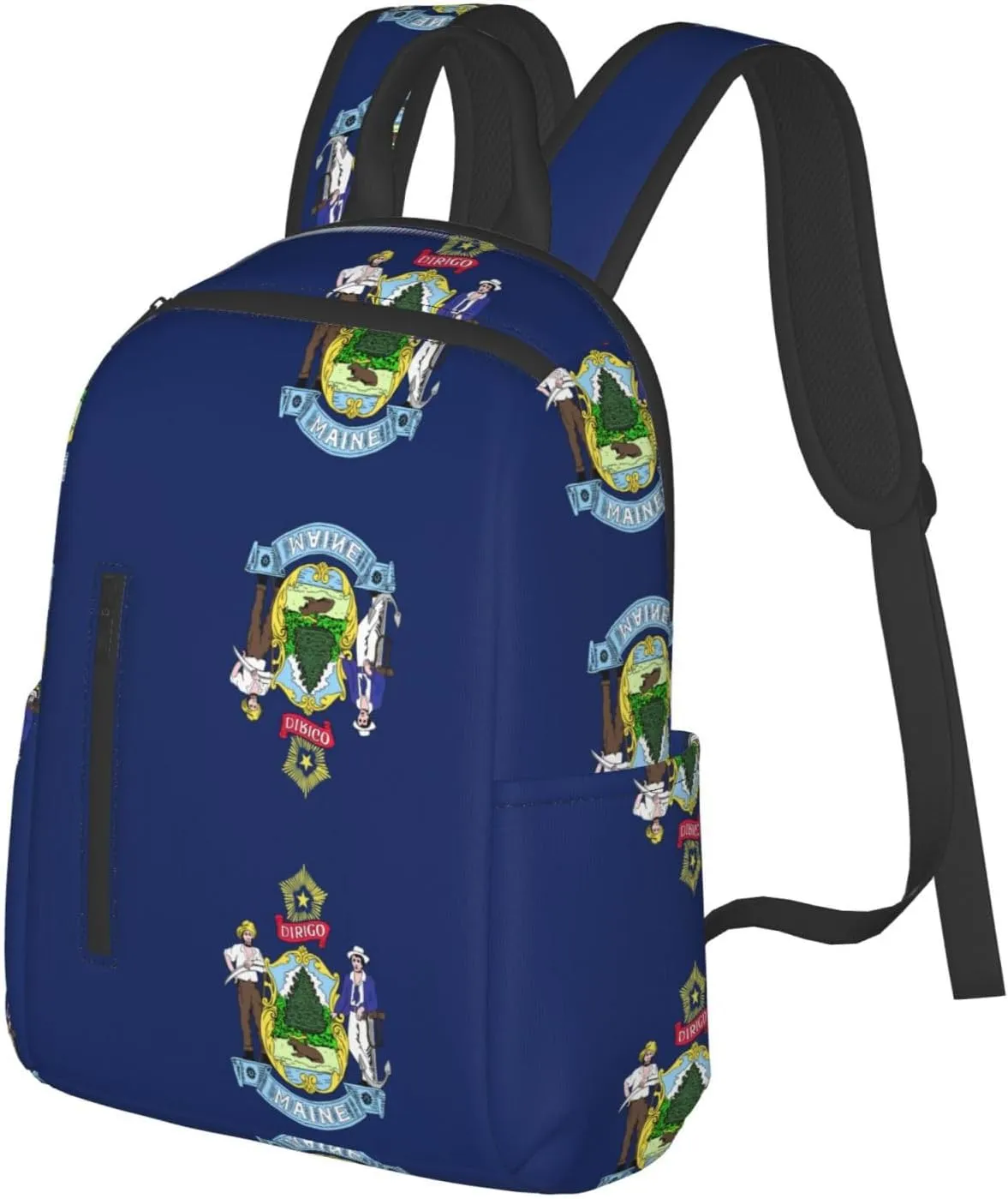 Maine State Flag print Lightweight Laptop Backpack Travel Daypack Bookbag for Women Men for Travel Work
