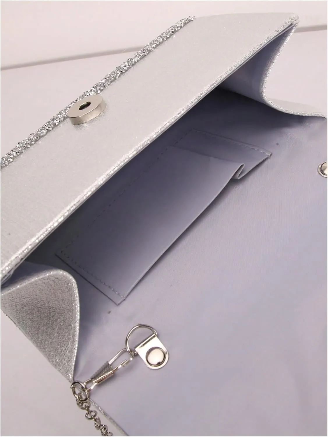 MakeMeChic Women's Evening Bags Glitter Top Handle Single Strap Clutch Handbag Mini Shoulder Bags