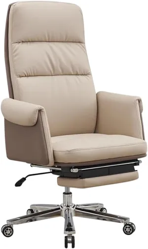 Managerial Chairs 90°-160° Large Reclining Angle Office Chair, Lift and Rotate Executive Chair, Task Chair, Load Bearing 150kg/330.7lbs ?,Brown 120