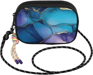 Marble Blue Gold Purple Crossbody Bag for Women Cell Phone Purses Women's Small Shoulder Handbags Wallet Purse with Strap