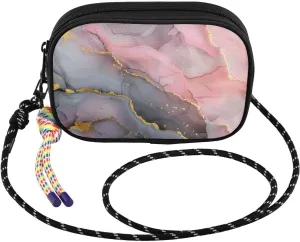 Marble Gold Grey Small Crossbody Bags for Women Cell Phone Purses Shoulder Bag Handbag with Adjustable Strap