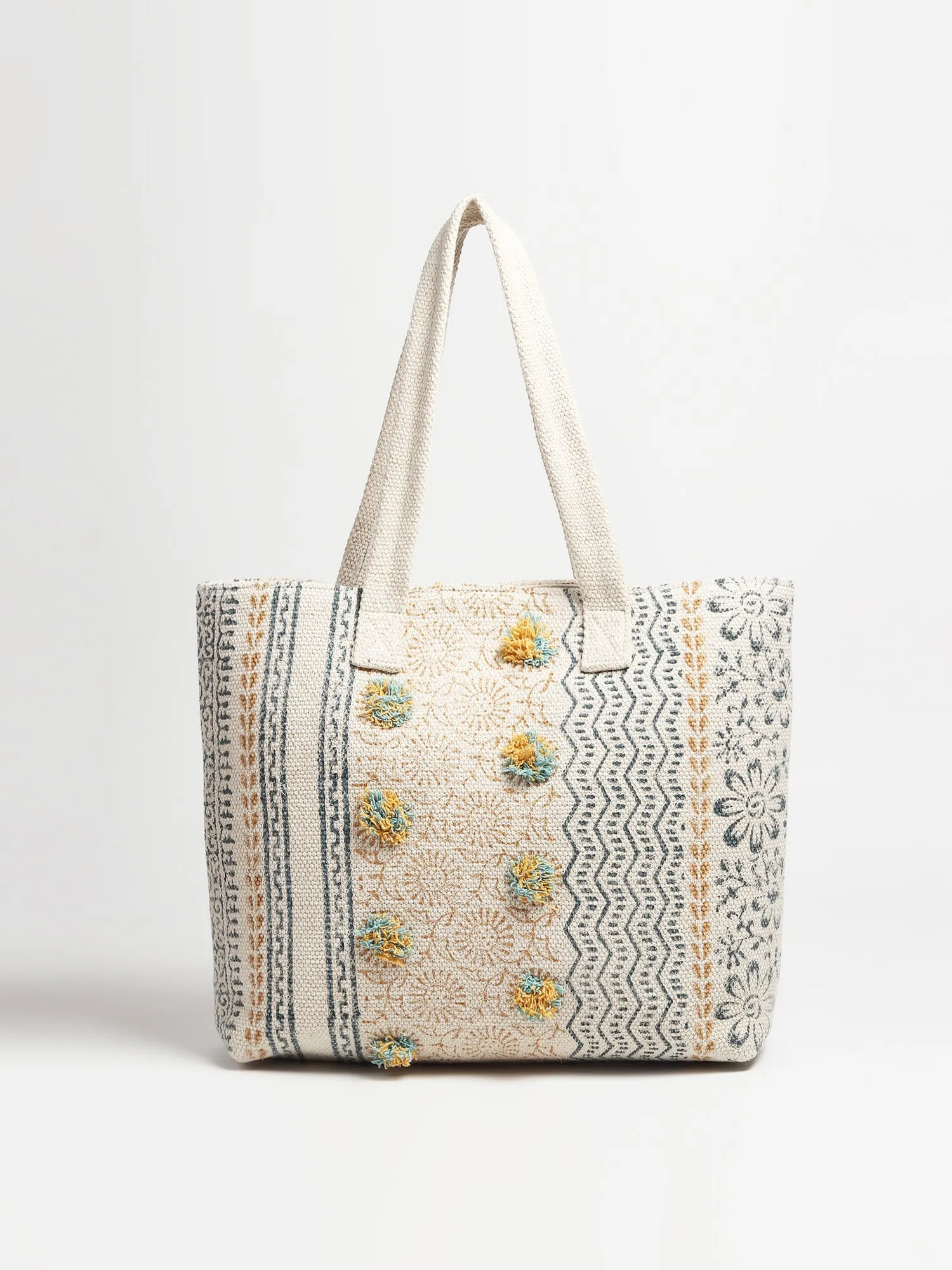 MARS - HAND BLOCK COTTON PRINTED TOTE BAG