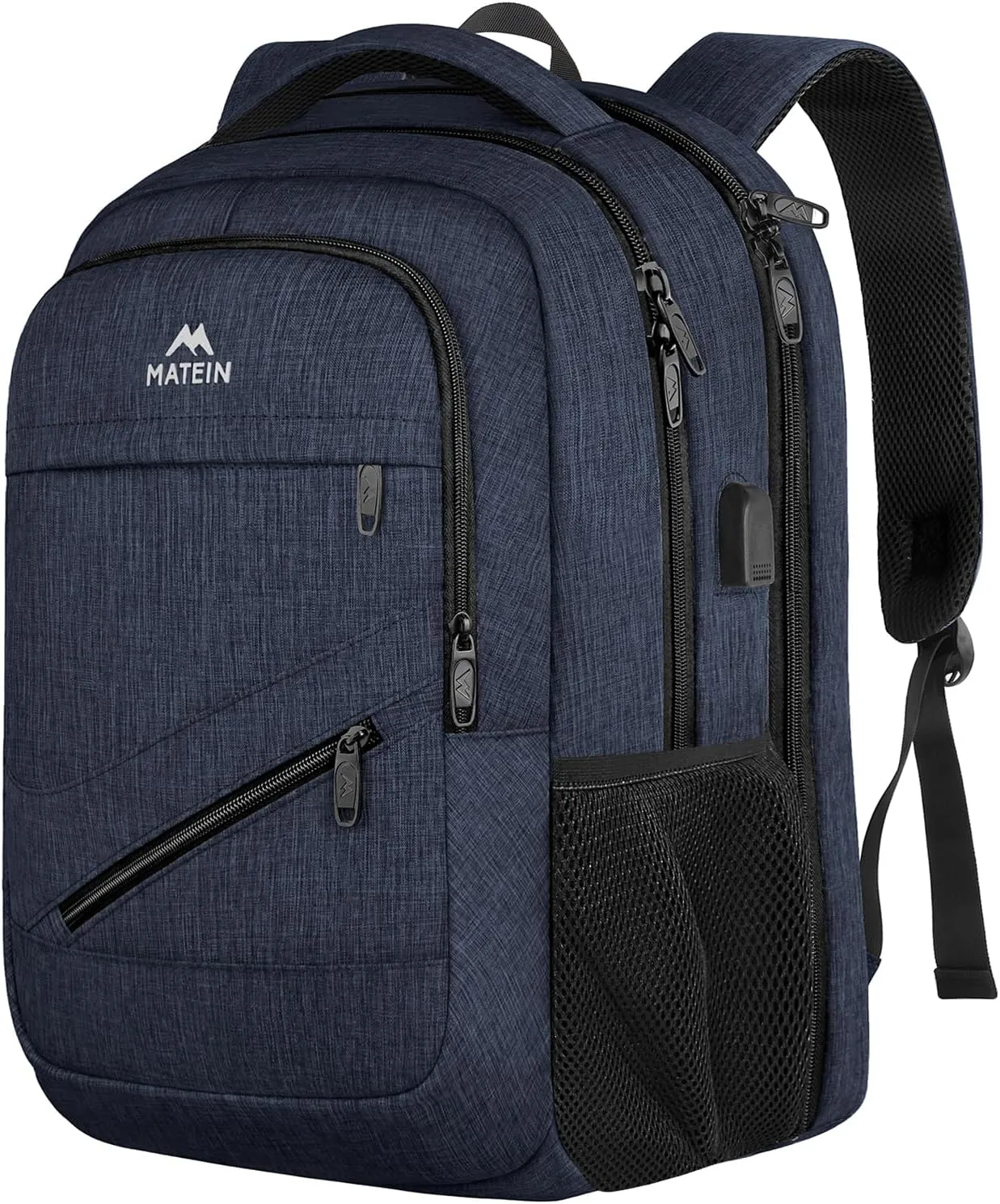 MATEIN Extra Large Laptop Backpack for Men, 50 L Travel Backpack Carry On TSA Approved with USB Port and Trolley Sleeve, Waterproof Work Business Bag Fits 18.4 Inch Computer Notebook, Dark Blue