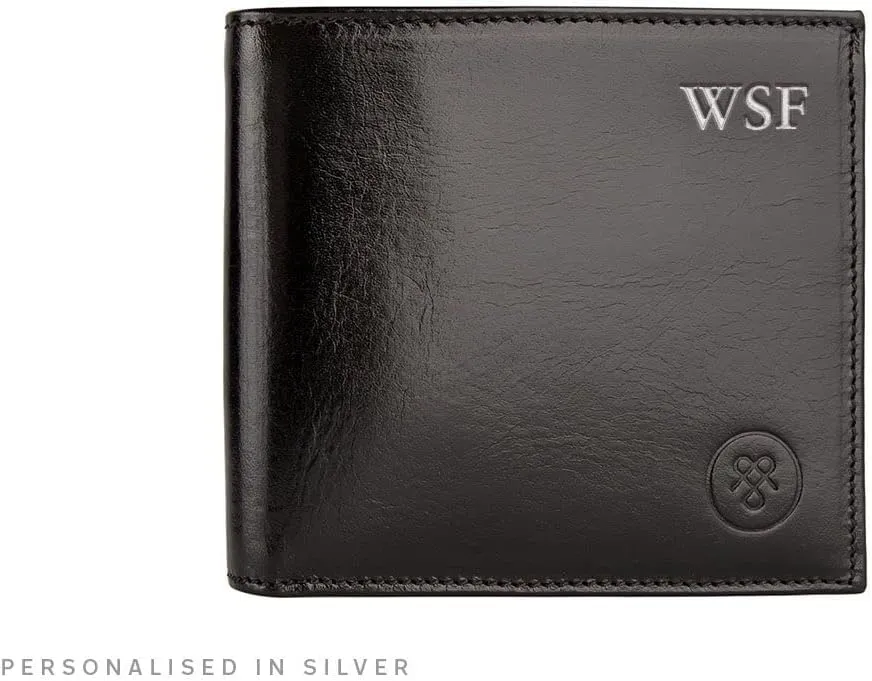 Maxwell Scott - Luxury Leather RFID Billfold Wallet for Men - Handmade from Italian Full Grain Hides - The Vittore RFID Black