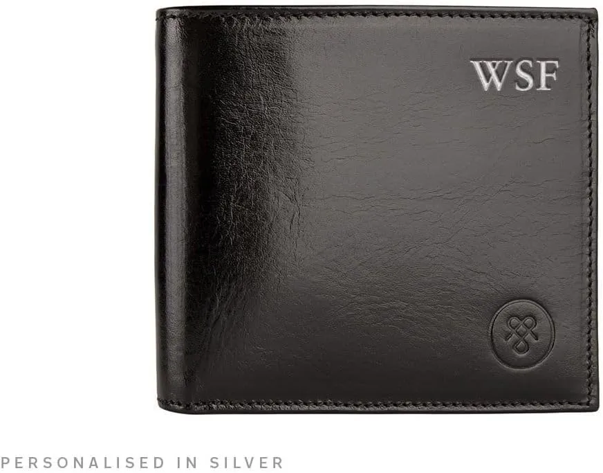 Maxwell Scott - Luxury Leather RFID Billfold Wallet for Men - Handmade from Italian Full Grain Hides - The Vittore RFID Black