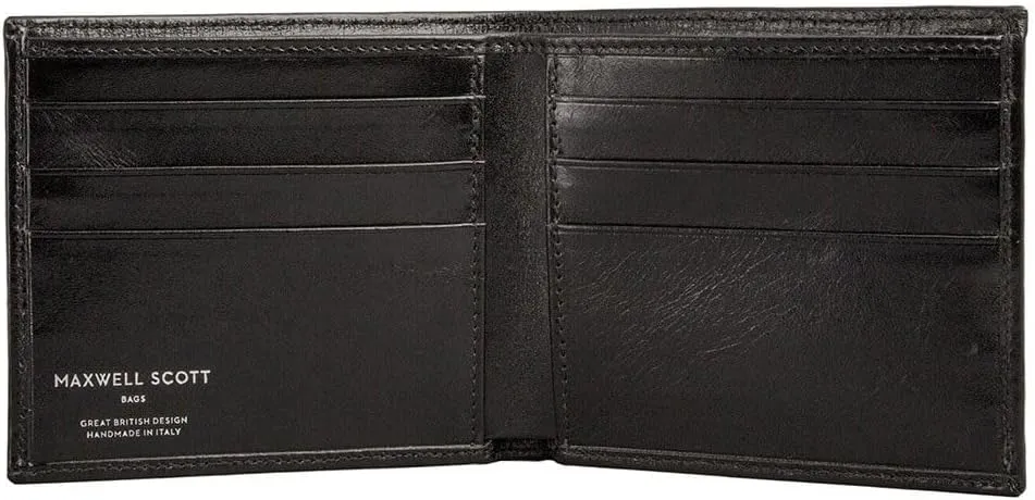 Maxwell Scott - Luxury Leather RFID Billfold Wallet for Men - Handmade from Italian Full Grain Hides - The Vittore RFID Black