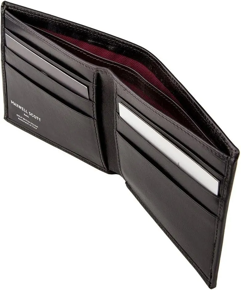 Maxwell Scott - Luxury Leather RFID Billfold Wallet for Men - Handmade from Italian Full Grain Hides - The Vittore RFID Black