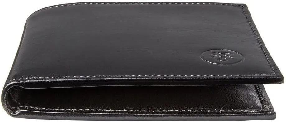 Maxwell Scott - Luxury Leather RFID Billfold Wallet for Men - Handmade from Italian Full Grain Hides - The Vittore RFID Black