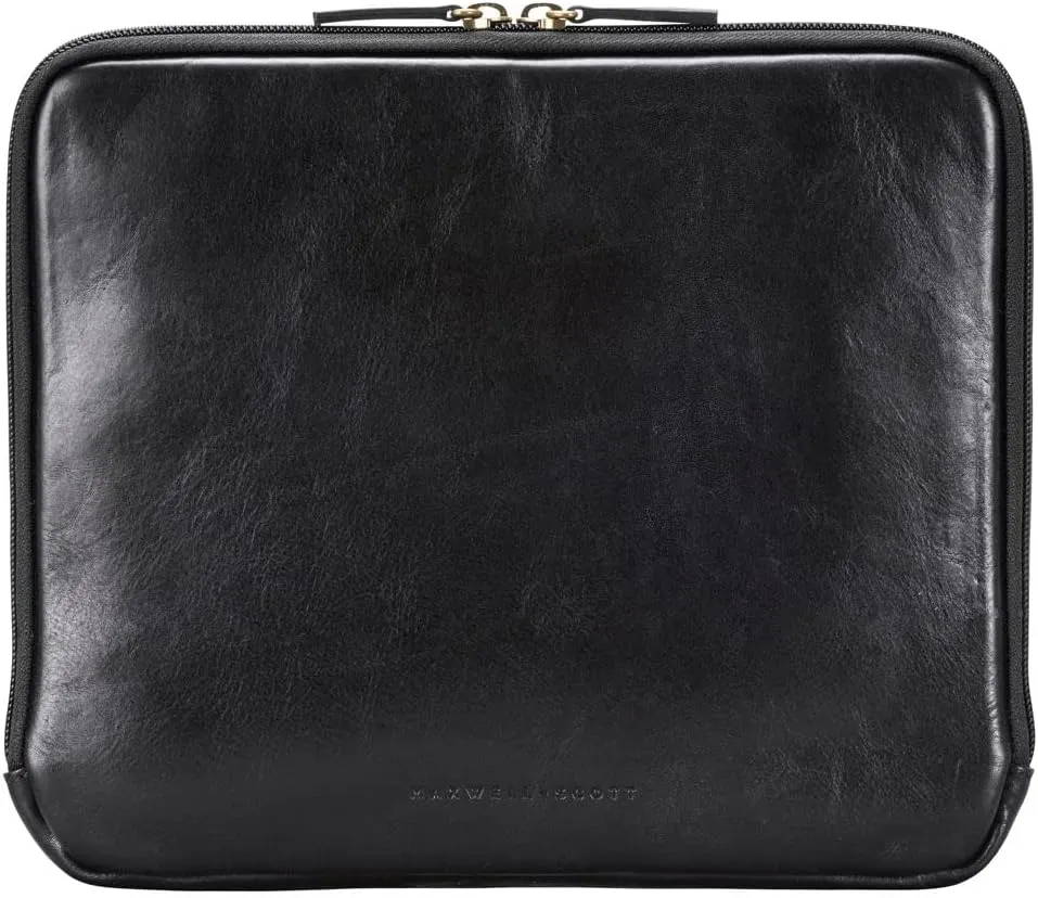 Maxwell Scott - Luxury Leather Tablet Case Cover with Three-Sided Zip - Handmade from Full Grain Hides - The Luzzi