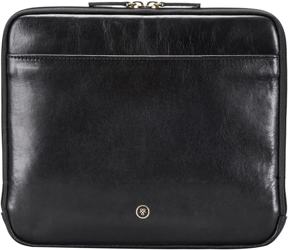 Maxwell Scott - Luxury Leather Tablet Case Cover with Three-Sided Zip - Handmade from Full Grain Hides - The Luzzi