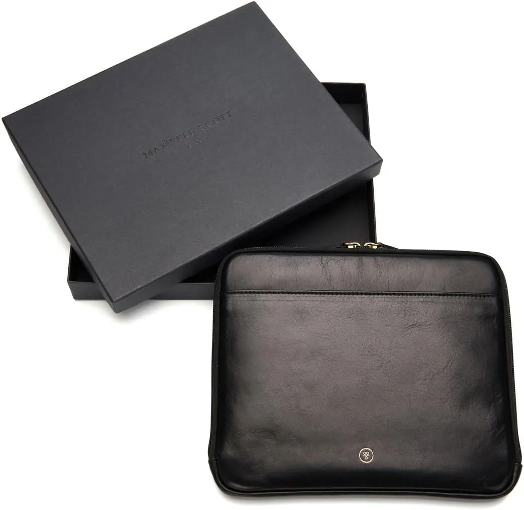 Maxwell Scott - Luxury Leather Tablet Case Cover with Three-Sided Zip - Handmade from Full Grain Hides - The Luzzi