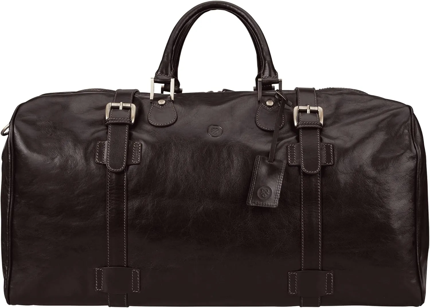 Maxwell Scott - Mens Leather Extra Large Travel Duffle Bag for Luxury Travel - Handmade in Italy - The FleroEL Dark Brown
