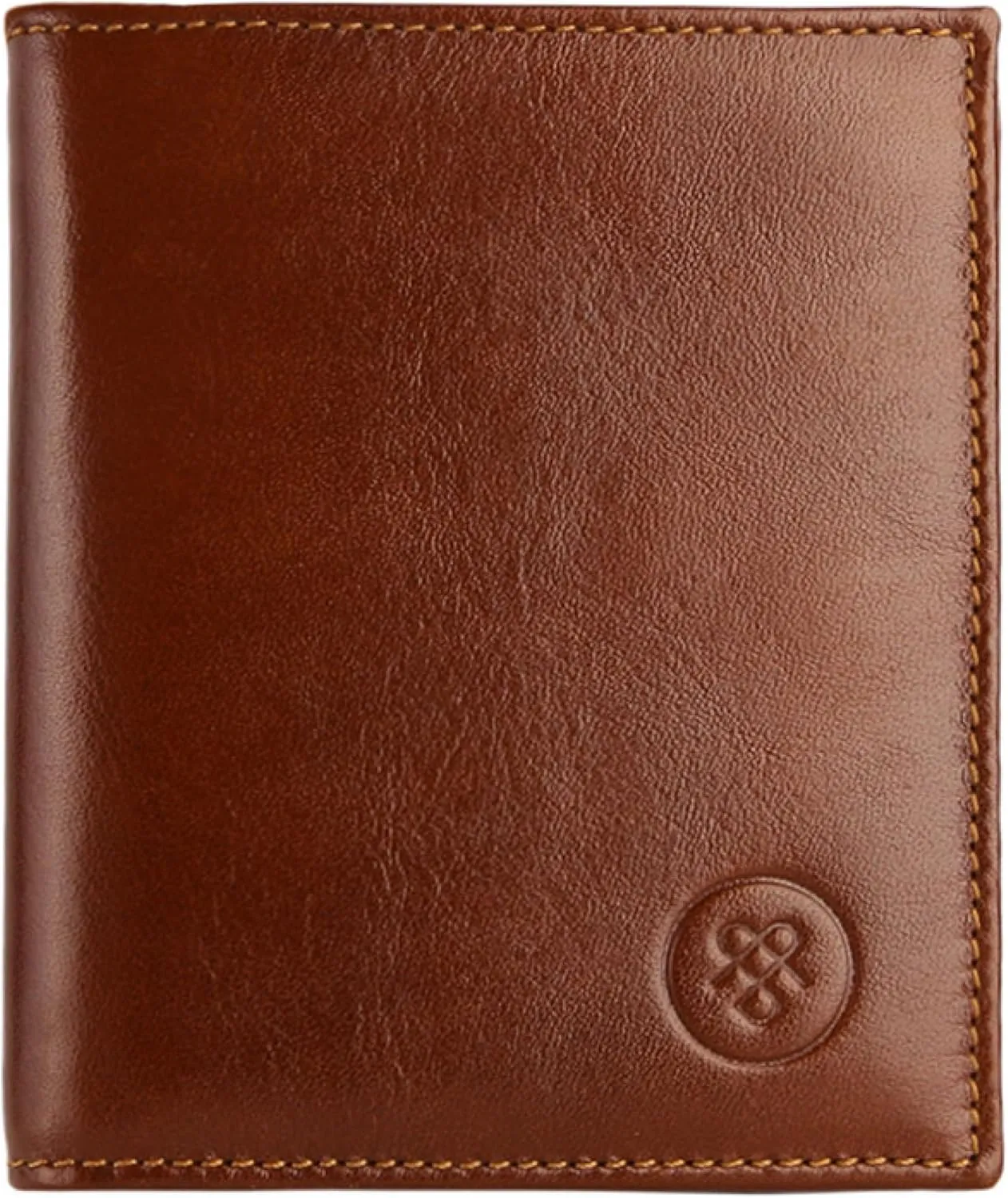 Maxwell Scott - Mens Luxury Leather Bifold Card Wallet with Coin Pocket Pouch - Made in Italy - The Rocca Chestnut Tan