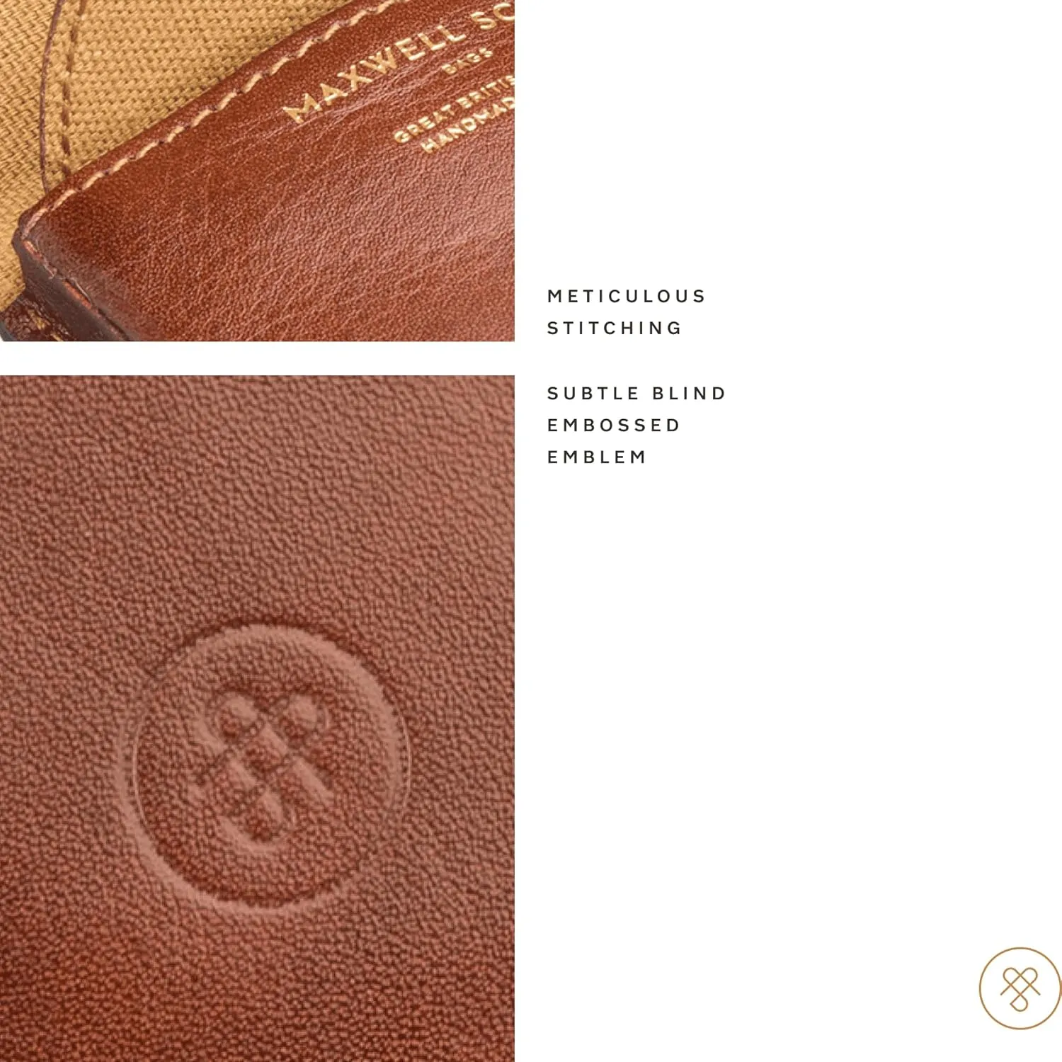 Maxwell Scott - Mens Luxury Leather Horseshoe Coin Pouch Wallet Purse - Made from Full Grain Hides - The Savino Dark Brown