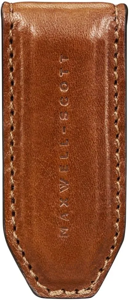 Maxwell Scott - Mens Luxury Leather Magnetic Money Clip - Handmade from Premium Italian Full Grain Hides - The Pesaro