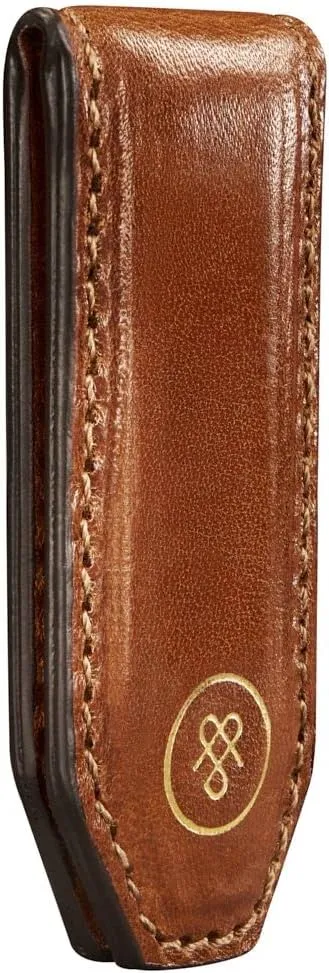 Maxwell Scott - Mens Luxury Leather Magnetic Money Clip - Handmade from Premium Italian Full Grain Hides - The Pesaro