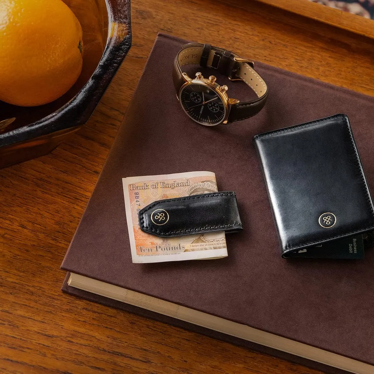 Maxwell Scott - Mens Luxury Leather Magnetic Money Clip - Handmade from Premium Italian Full Grain Hides - The Pesaro
