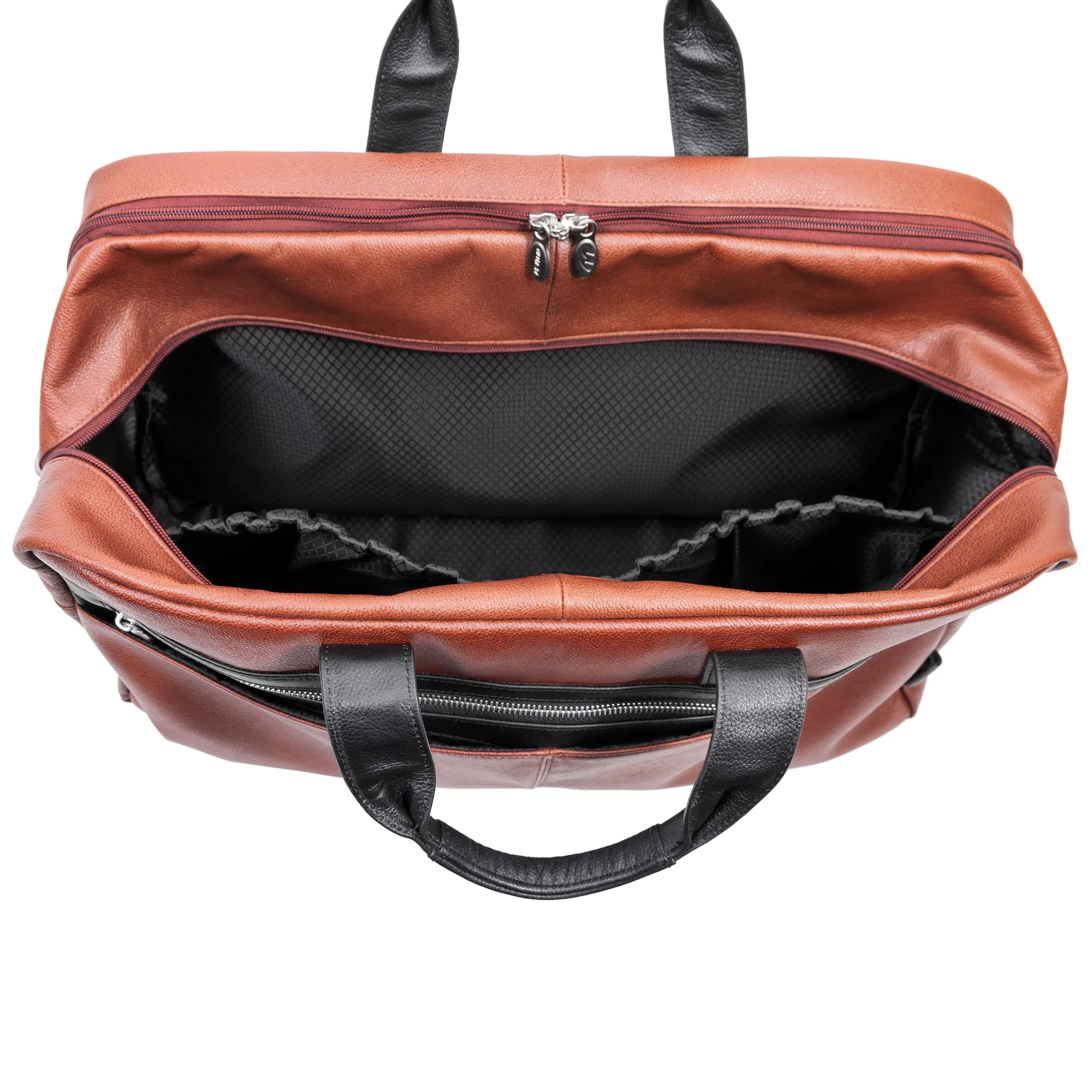 McKlein USA Wellington 21" Leather Two-Tone Dual-Compartment Laptop & Tablet Carry-All Duffel