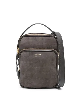 Member-exclusive nubuck bag embossed-crocodile Versatile crossbody