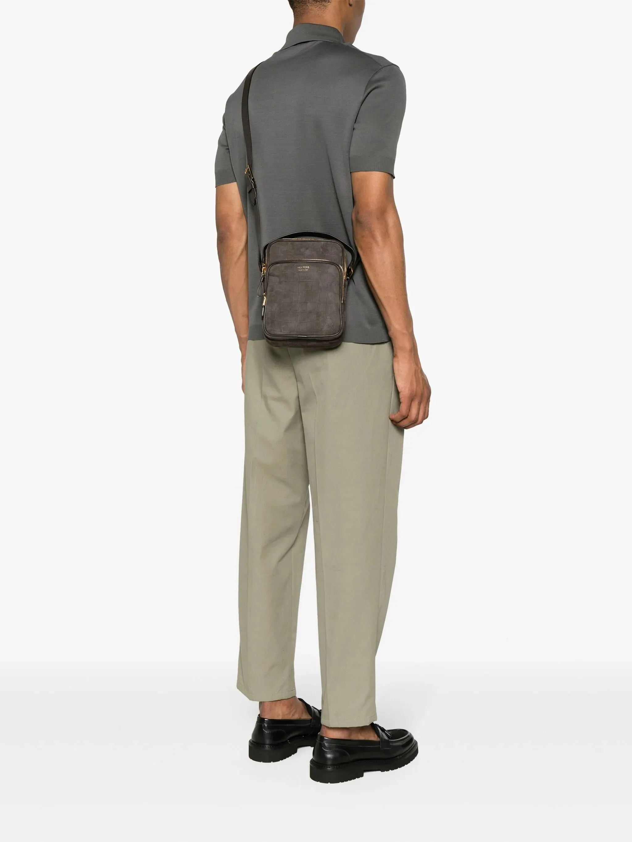 Member-exclusive nubuck bag embossed-crocodile Versatile crossbody