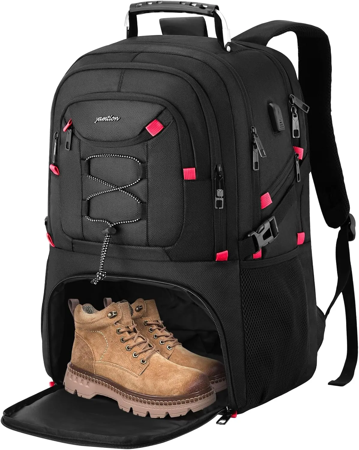Men Laptop Backpack 18.4in with Shoe Compartment for Gym Camping,Large Carry On Travel Bag,Boys College Bookbag School Backpack for Women