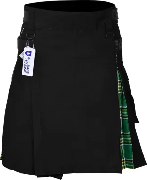 Men Modern Hybrid Tartan Kilt with Cargo Pocket