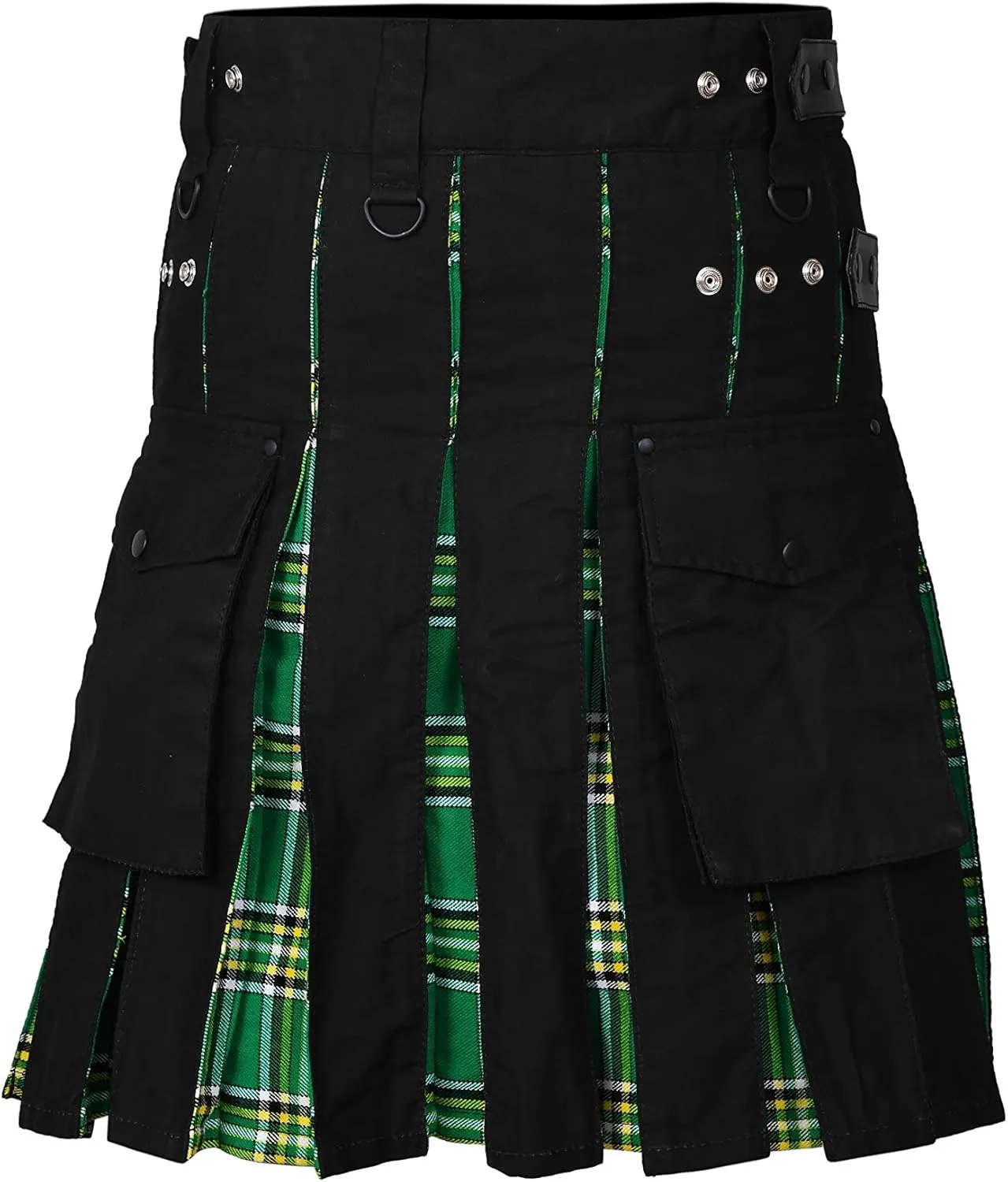 Men Modern Hybrid Tartan Kilt with Cargo Pocket