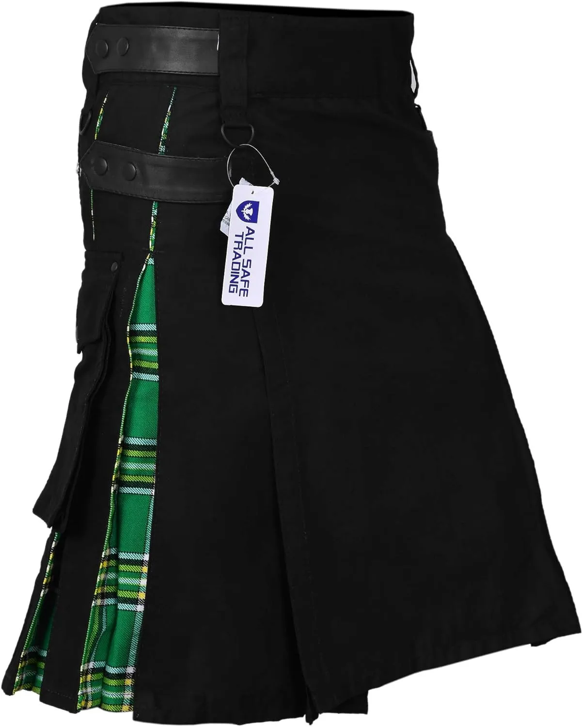 Men Modern Hybrid Tartan Kilt with Cargo Pocket