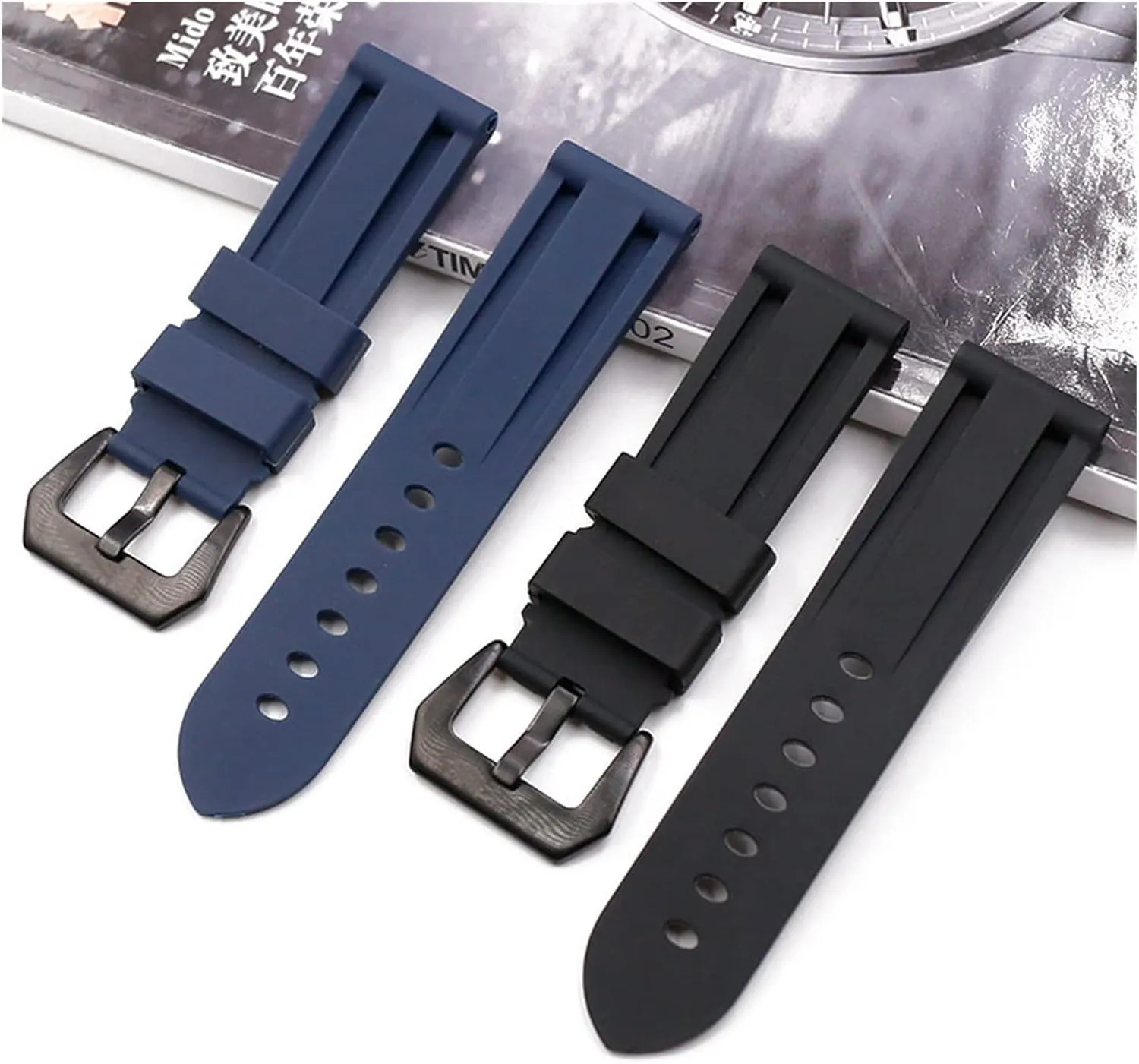 Men's 22mm 24mm 26mm Rubber Watch Band Waterproof Watch Silicone Watch Strap Compatible with Panerai Sports Waterproof Watch Band Watch Straps