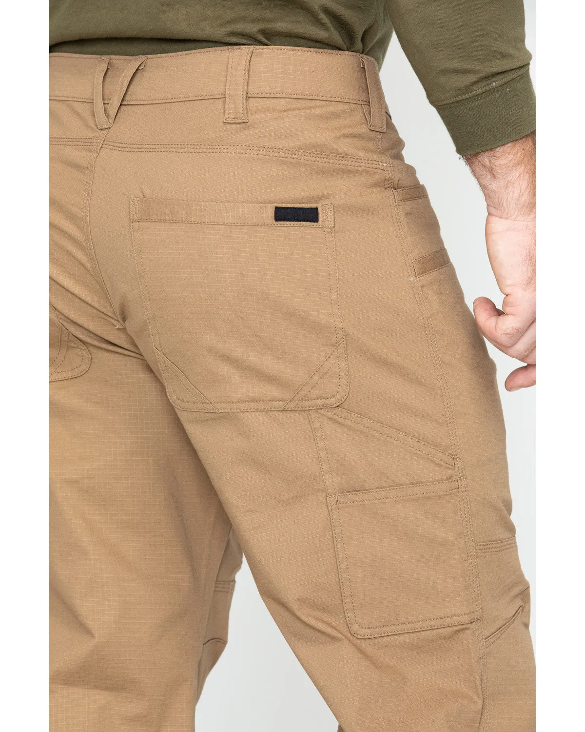 Men's Brown Stretch Ripstop Utility Work Pants - Big