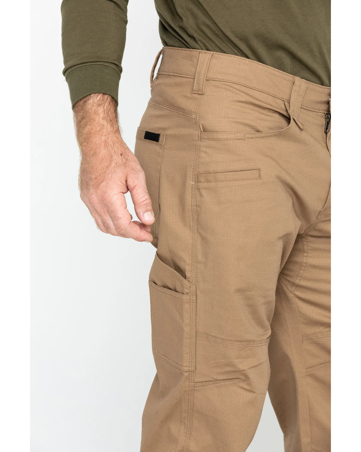 Men's Brown Stretch Ripstop Utility Work Pants - Big