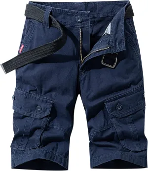 Men's Cargo Shorts Stretch Waist Multi Pocket Summer Tooling Shorts Relaxed Fit Work Utility Shorts Workout Shorts