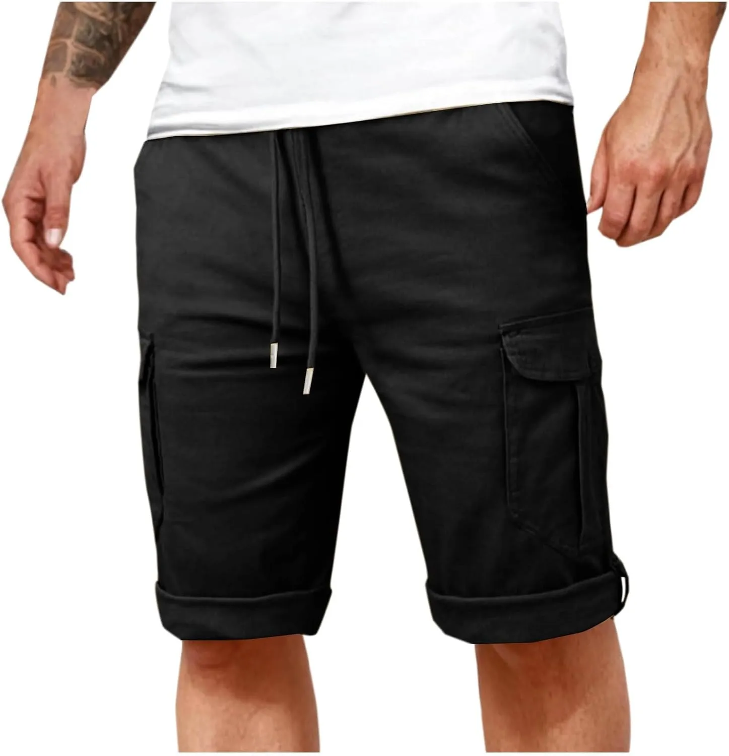 Men's Cargo Work Shorts - Rugged Multi-Pocket Bermuda Shorts Gym Activewear Utility Design for Outdoor & Casual Wear