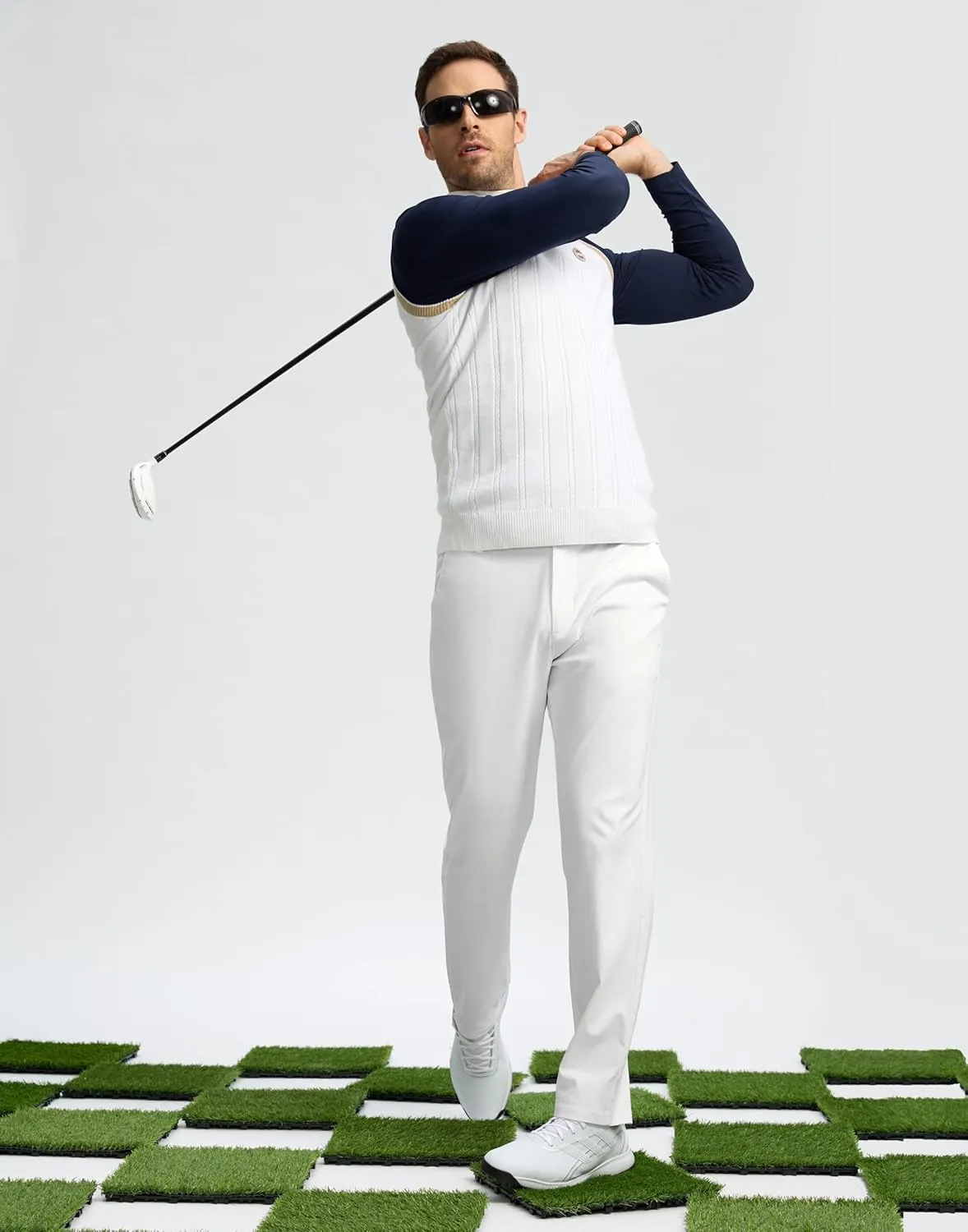 Mens Golf Pants 30"/32"/34" Stretch Dress Pants Quick Dry Casual Slacks Work Business Trousers for Men with Pockets