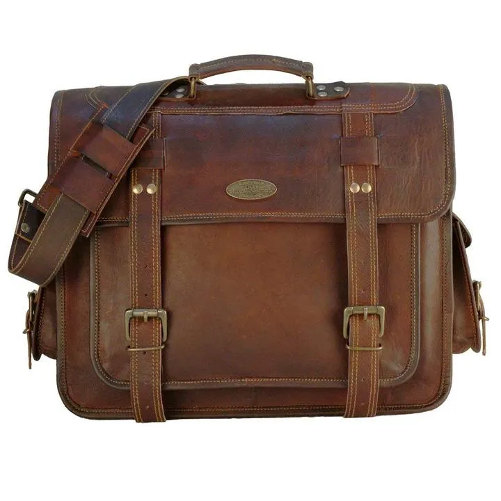 Men's Leather Messenger Briefcase