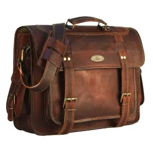 Men's Leather Messenger Briefcase