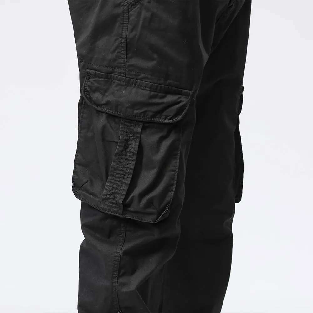 Men's Regular Fit Cargo Pants Drawstring Cotton Multi Pockets Military Pants
