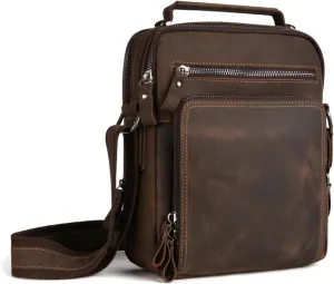 Men's top layer cowhide shoulder messenger bag 6479